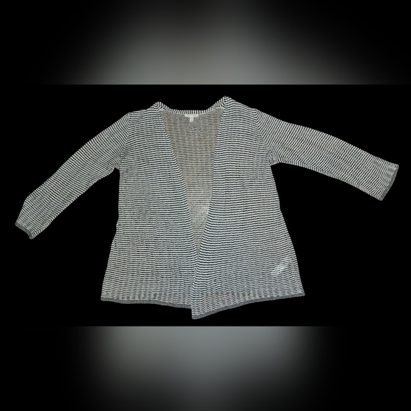 Eileen Fisher Gray Organic Linen Knit Cardigan Lightweight Open Front Sz M - Picture 10 of 15
